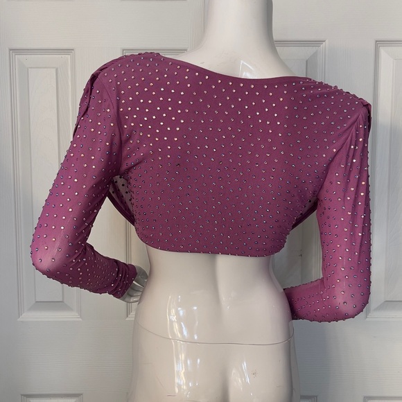 Windsor Fuchsia Rhinestone Drape Blouse - Picture 7 of 15